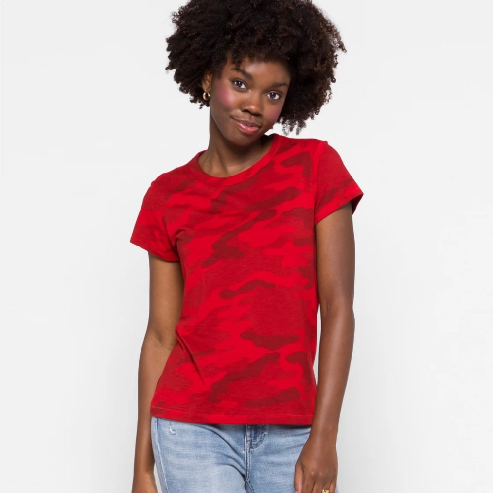 Rag & Bone Red Camo Tshirt